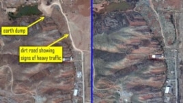 Satellite photograph indicating Iran has been trying to eliminate evidence of a possible nuclear weapons development site at the Parchin military base.