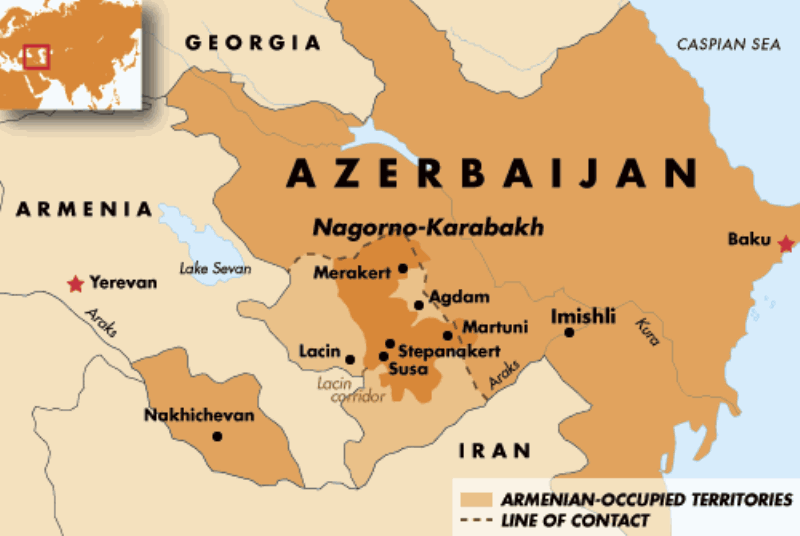 Armenia-Azerbaijan war: line of contact