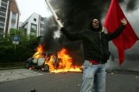 Protester in Rostock on June 2 (AFP)