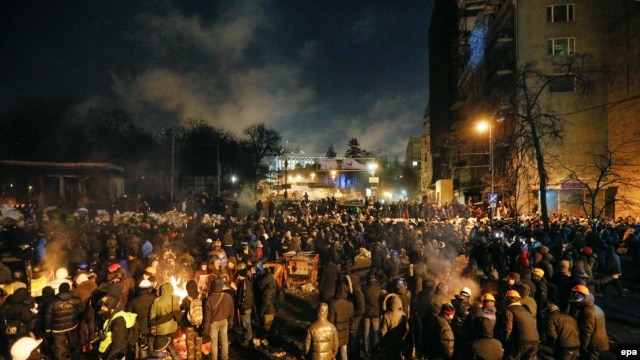Вулиця Грушевського, Київ, 23 січня 2014 року