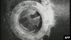 The remains of a Soviet submarine on the Baltic Sea bed near the island of Oland
