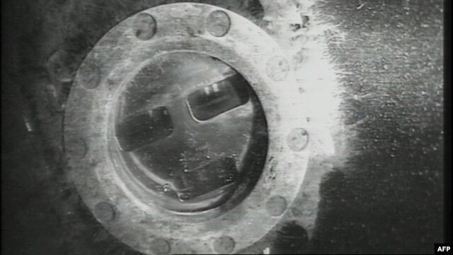 The remains of a Soviet submarine on the Baltic Sea bed near the island of Oland