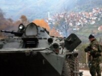 Macedonian special police forces near the village of Brodec, where the clash took place (AFP)