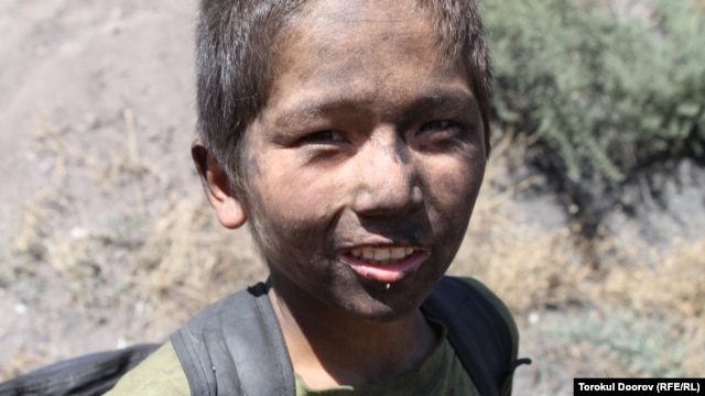Eleven-year old Nurbek, working in a coal mine in Sulukta, Kyrgyzstan, 14 Aug 2012