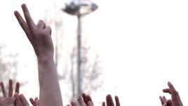 Protesters gesture during a rally near the government building in Chisinau on April 8.