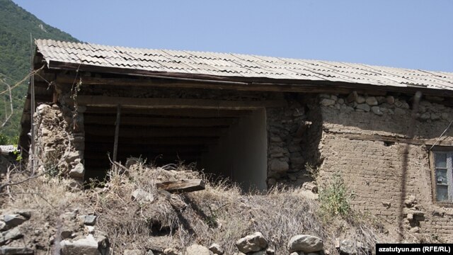 Armenia – Sokrat Arakelian shows his house in Varhavar village damaged after the earthquake in Iran, 15Aug2012 | Photo by Areg Balayan, Credit required