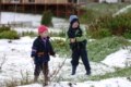 Extreme weather brought snow to Victoria, Australia, in August, closing roads and schools (epa)