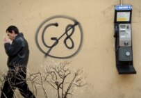 Anti-G-8 graffiti in the center of St. Petersburg (ITAR-TASS)