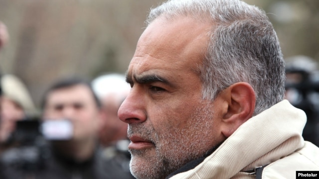 Armenia - Raffi Hovannisian, an opposition leader and former presidential candidate, at an open-air press-conference in Liberty Square in Yerevan,18Mar2013.