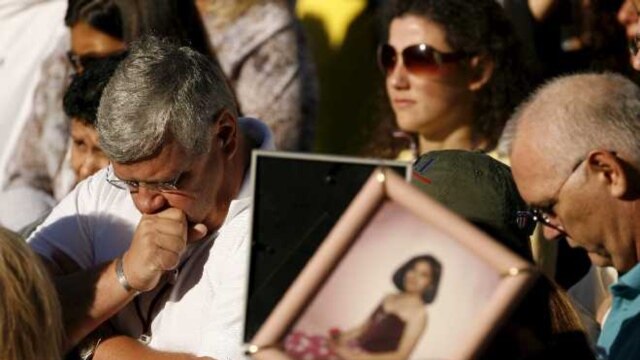 Family members attend a ceremony at 'Ground Zero' on September 11 (epa)