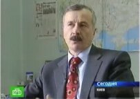 A Russian NTV report shows Aleksandr Kosvintsev in the offices of \