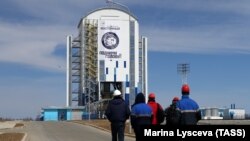 Ракета-носитель «Союз-2.1а» на российском космодроме Восточный.