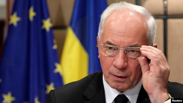 Ukrainian Prime Minister Mykola Azarov awaits the start of a European Union-Ukraine cooperation council in Brussels on May 15.