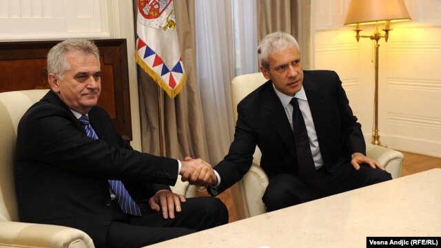 Tomislav Nikolić i Boris Tadić na sastanku u Beogradu, 28. maj 2012.