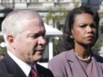 Secretary of Defense Robert Gates and Secretary of State Condoleezza Rice (epa)
