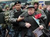 At previous marches, police have made arrests (RFE/RL)