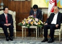 North Korean envoy Kim (left) in Tehran today with Vice President Parviz Davudi (Fars)