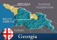 Georgia -- map with Abkhazia and South Ossetia
