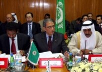 Arab League Secretary-General Amr Musa at the April 12 meeting in Cairo (epa)