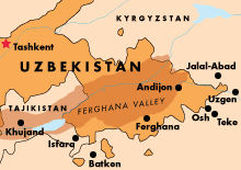 Uzbekistan -- Andijon locator map
