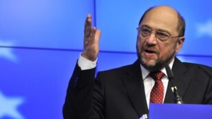 Բելգիա - Եվրախորհրդարանի նախագահ Մարտին Շուլցը ասուլիսի ժամանակ, Բրյուսել, 30-ը հունվարի, 2012թ.