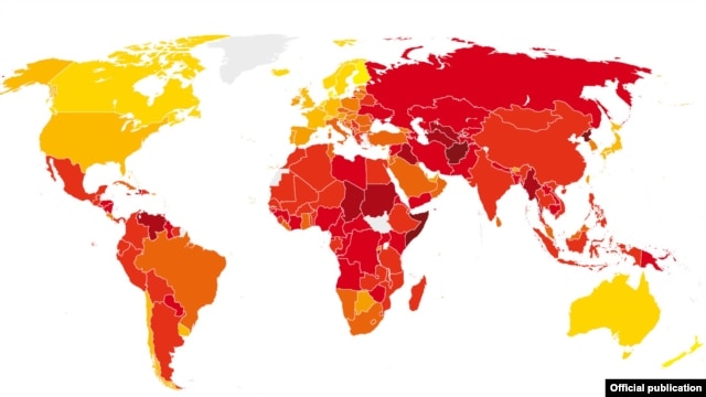 Mapa korupcije TI za 2012. godinu