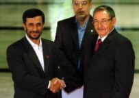 Acting Cuban President Raul Castro (right) welcomes Iranian President Mahmud Ahmadinejad in Havana (epa)