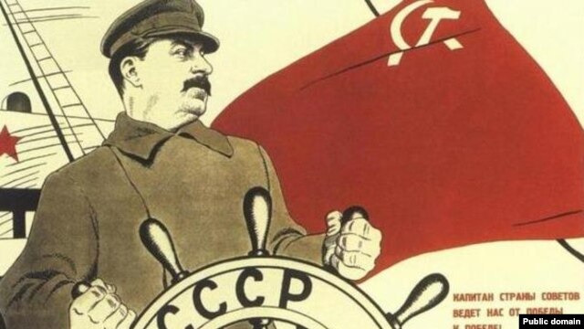 یکی از پوسترهای تبلیغاتی اتحاد جماهیر شوروی که در آن، استالین، سکاندار است.