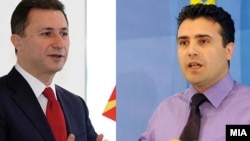 Macedonian Prime Minister Nikola Gruevski (left) and opposition leader Zoran Zaev.