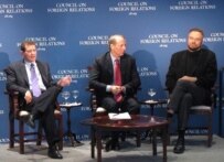 Panel participants Pollack, Haas, and Gerecht (left to right) (RFE/RL)