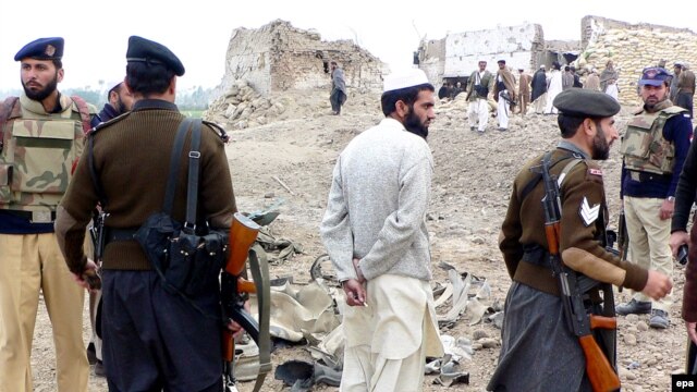 The site of a suicide car bomb attack in Bannu in February 2009