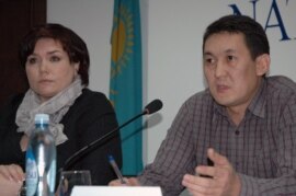 Elina Zhdanova (left) and Baurzhan Musirov