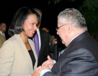 U.S. Secretary of State Condoleezza Rice (left) with Iraqi President Jalal Talabani in October (epa)