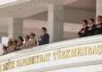 President Niyazov (center) at a military parade in Ashgabat in October to mark the 15th anniversary of Turkmenistan's independence (TASS)
