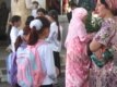 The hijab is banned in schools and universities.