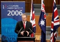 Tony Blair speaking in Canberra on March 27 (epa)