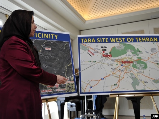 سونا صمصامی، سخنگوی سازمان مجاهدین خلق، در نشست خبری درباره کارخانه تابا در واشینگتن