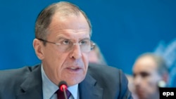 Russian Foreign Minister Sergei Lavrov at Syrian peace talks in Montreux, Switzerland, late last month.