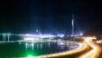 Baku's Crystal Hall by night, all $134 million of it -- does Azerbaijan need more equally expensive infrastructure projects?
