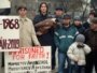 Казахские беженцы-салафиты проводят демонстрацию протеста против намечаемой депортации в Казахстан. Прага, 7 февраля 2009 года. 