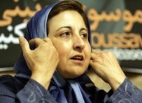 Shirin Ebadi speaking to reporters in Tehran on July 3 about civil-society issues (AFP)