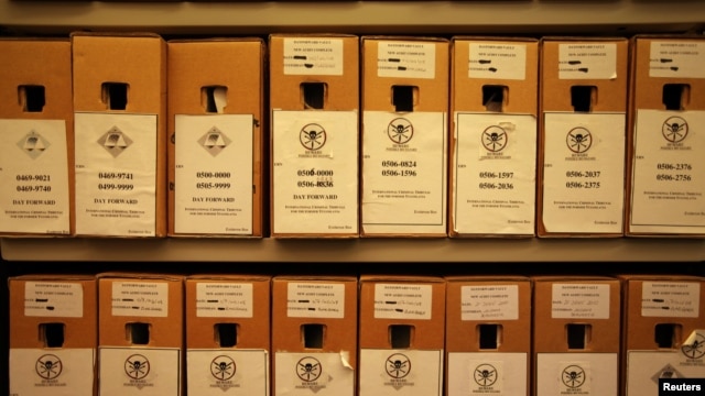 Kutije sa dokaznim materijalom za suđenja u Haškom tribunalu