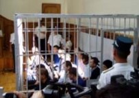 Prisoners on trial in the aftermath of the Andijon crackdown (RFE/RL)