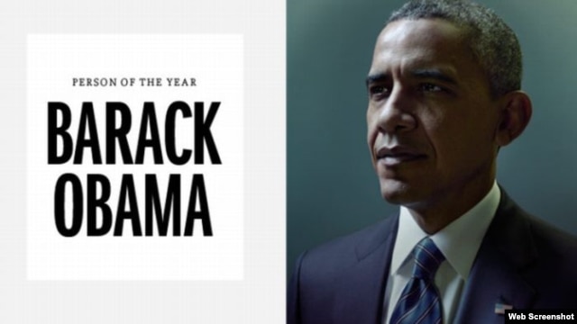 Fotografija Baracka Obame na internet stranici magazina TIME, 19. decembar 2012.