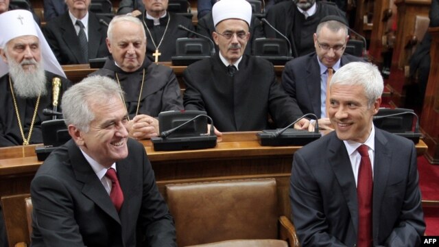 Tomislav Nikolić i Boris Tadić na ceremoniji polaganja zakletve, Beograd, 31. maj 2012.