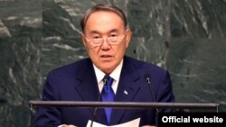 Kazakh President Nursultan Nazarbaev made his remarks at the UN General Assembly in New York.