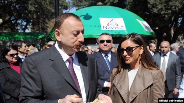 Azerbaijani President Ilham Aliyev with his wife Mehriban Aliyeva
