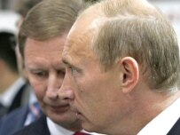Putin was in Sochi with the man many people had tipped to become prime minister, First Deputy Prime Minister Sergei Ivanov (left) (ITAR-TASS)
