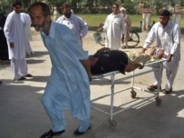 A police casualty from the May 6 bombing in Bannu (AFP)
