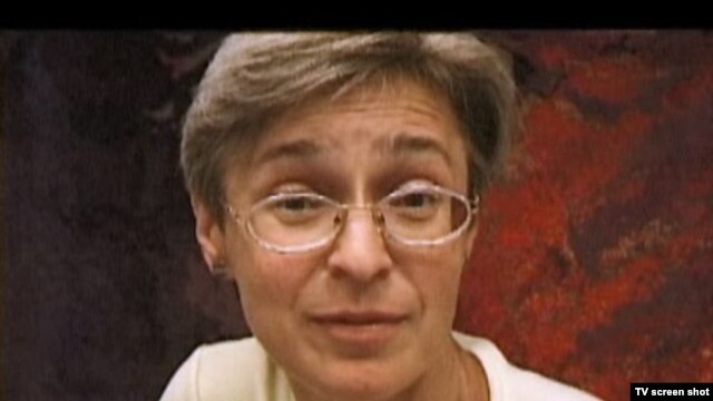 A screen shot from Marina Goldovskаyа's "A Bitter Taste Of Freedom," about slain Russian journalist and friends Anna Politkovskaya